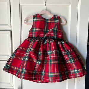 HOLIDAY DRESS Red flannel dress •• 12m old baby